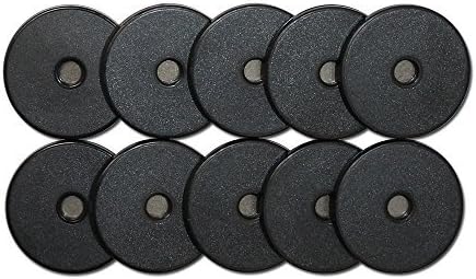 GoToTags Heavy Duty On-Metal NFC Tag - Sticky Token - NTAG213 - Black - 30 mm with 5 mm Hole - 10 Pack - Compatible with G4S Secure Trax, Trackforce, and Silvertrac.