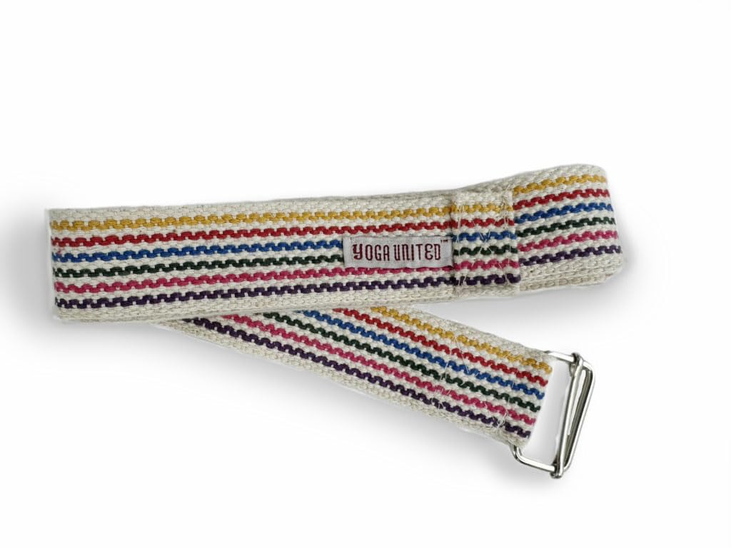 2m Yoga United Zing Stripey Yoga Belt, Bar Buckle