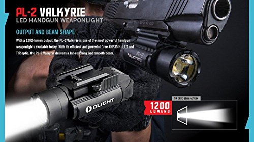 EdisonBright Olight PL-2 (PL2) 1200 Lumen LED Weapon/Pistol Light Battery Carry case Bundle