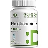 Vitamin B3 Nicotinamide 1,000mg Per Serving – 500 Capsules, Flush Free Niacin, Essential B3 – Supports Healthy Skin & Energy Production – Non-GMO