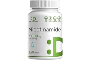 DEAL SUPPLEMENT Vitamin B3 Nicotinamide 1,000mg Per Serving – 500 Capsules, Flush Free Niacin, Essential B3 – Supports Healthy Skin & Energy Production – Non-GMO