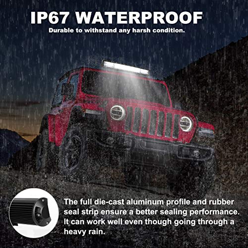 LED Light Bar, AAIWA Strobe LED Bar 288W Off Road Lights 20 Inch Triple Row Driving Light Spot Flood Combo Beam LED Work Light with Wiring Harness Kit for Trucks Tractor Boat Lights