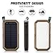 Solar Charger, 8000mAh 3-Port USB and 21LED Light Solar Power Bank Portable Battery Cellphone Charger, Solar Panel for Emergency Outdoor Camping Hiking for IOS and Android cellphones (Coffee+Black)