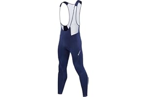 qualidyne Men's Cycling Bib Tights 3D Padded Winter Thermal Cold Weather Bike Bib Pants Biking Bicycle Long Leggings