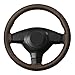 ZATOOTO Stitch DIY Steering Wheel Cover - Universal Auto 14.5-15 inch Brown Microfiber Leather Car Sew On Wrap Soft Anti-Slip for Women Men