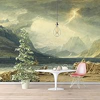 Wall Murals Self-Adhesive Removable The Dogana and San Giorgio Maggiore by Joseph Mallord William Turner Wallpaper Home Decoration for Living Room,Bedroom - 66x96 inches