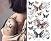 Sexy Lower Back, Shoulder, Neck, Arm Temporary Tattoos - Elegant Butterflies Tattoo
