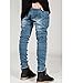 OLRIK Mens Skinny Runway Distressed Slim Denim Biker Jeans Hiphop Pants