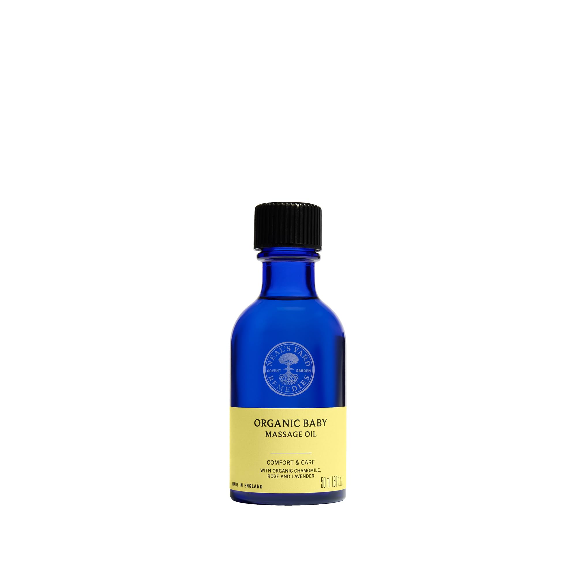 Neal's Yard Remedies | Baby Massage Oil | Vegan | Organic Lavender and Rose Otto | Soothing & Bonding Massage | Easy on Infant's Soft Delicate Skin |50 ml