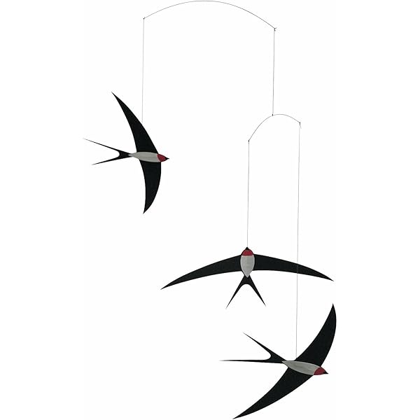 Flensted 5 Flying Swallows Hanging Mobile - 24 Inches Cardboard