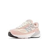 New Balance Girls 990 V6 Lace-Up Sneaker, Pink