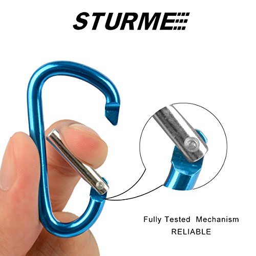 STURME 2" Aluminum D Ring Carabiners Clip D Shape Spring Loaded Gate