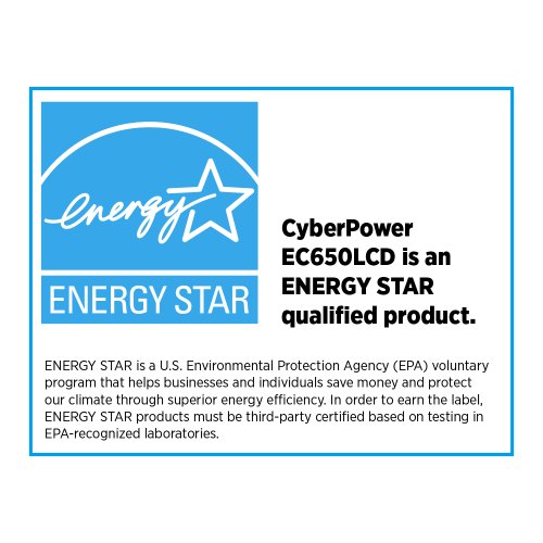 CyberPower EC650LCD Ecologic 650VA/390-Watts Energy Efficient Desktop LCD UPS