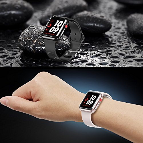 DesertWest Apple Watch Case 38mm, TPU Screen Protector for Apple Watch Series 3/2/1, Nike+, Sport, Edition, 2 Pack, Black/Transparent. - Thumbnail 6