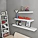 WELLAND 24 inch White Mission Floating Shelves for Wall, Bathroom and Bedroom, Modern Display and Book Shelves, Wall Mounted