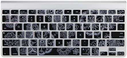 Keyboard Cover, Silicone Skin Protector for MackBook Air 13" MacBook Pro 13" 15" 17" (with or without Retina Display) and iMac Wireless Keyboard (Chinese Arts Craft Paper Cutting Flowers)