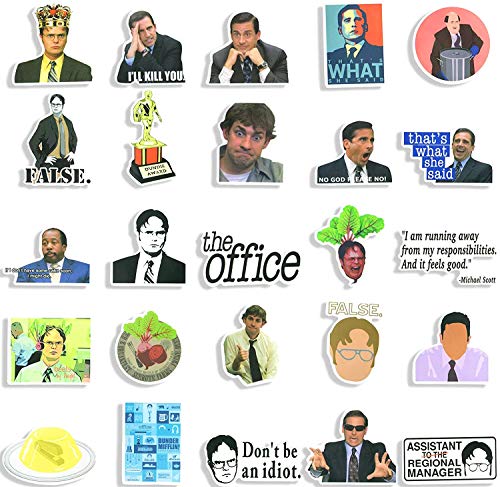 The Office Stickers Pack of 100 Stickers , The Office TV Show Merchandise Stickers for Water Bottle,Laptops, Computers, Flasks, Notebook, Phone Case