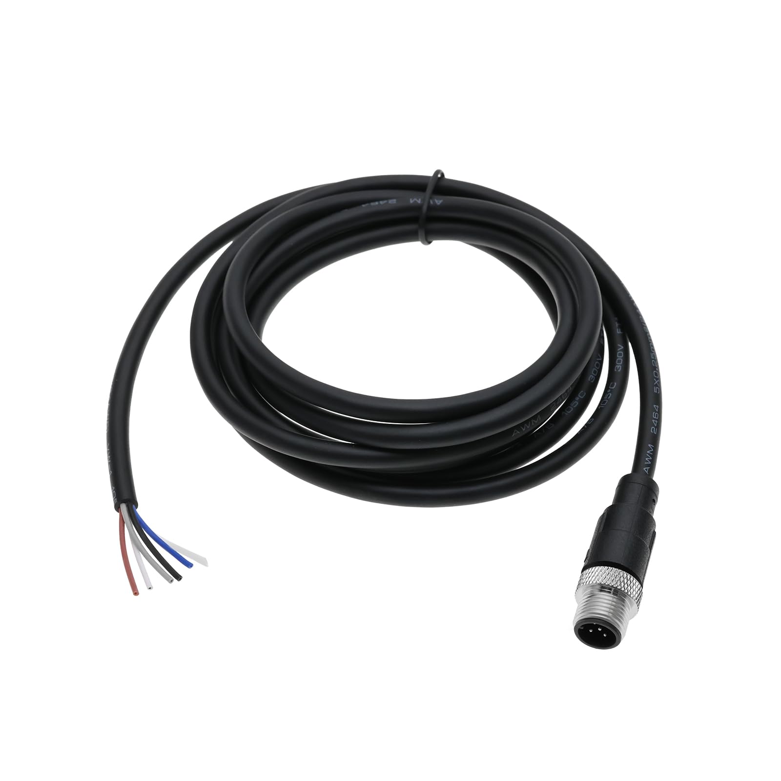 YINETTECH 5 Pin M12 Sensor Connector Straight Aviation Cable Male to Male Aviation Socket Waterproof Electrical Cable for Industrial Automation Control
