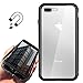 AICase iPhone 8 Plus/7 Plus Magnetic Metal Frame Tempered Glass Back Case, Luxury Magnetic Adsorption Clear Hard Back Cover with Built-in Magnets Metal Bumper Apple iPhone 8 Plus/7 Plus (Black)