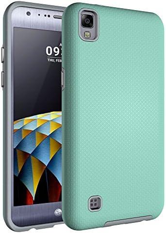 LG X Power Case, Rosepark [Non-slip Series] Hybrid Soft TPU &amp; Hard PC Rugged Dual Layer Armor Defender Case Cover for LG X Power K210 (2016)-Mint