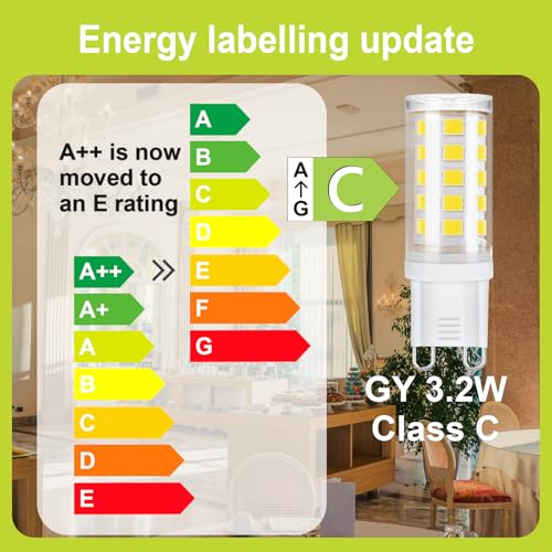 GY G9 LED Bulb, 3.2W (Equivalent to 40W) 520 Lumens Warm White 3000K, G9 LED Bulb 360 Degree Beam Angle, No Dark Corner, Non-Dimmable (10 Unit)