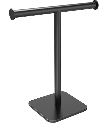 Miyili Handtuchständer Edelstahl – T-Form, Mattschwarz, Freistehend, Für Arbeitsplatte, SUS 304