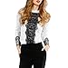 Vlent Toplook Women' s White Lace Zipper Blouse (White, XL)
