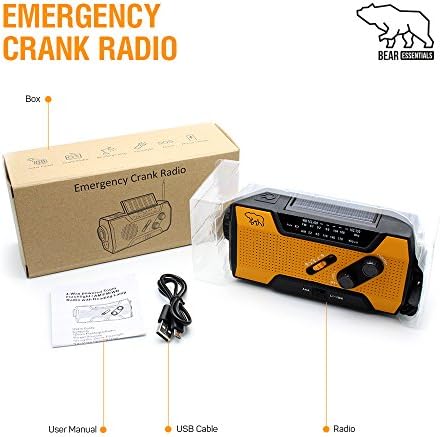 Best Hand Crank Solar Flashlight Radio Rechargeable With SOS Alarm System | 2000mAh Emergency Wind Up Solar Powered Flashlights | Compact Mini Hand Cranked LED Torch for Camping Climbing Hiking