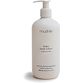mushie Baby Organic Body Lotion | Moisturize, Soothe, and Hydrates Dry Skin | Made in Denmark, 13.53 fl oz (Fragrance Free)