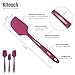 3-Piece Silicone Spatula Set by Kitouch (Pink) - Professional Quality Spatula Set with 3 Heat-Resistant Spatulas – Nonstick and Dishwasher Safe - Bonus eBook with 20 Easy-to-Follow Recipes