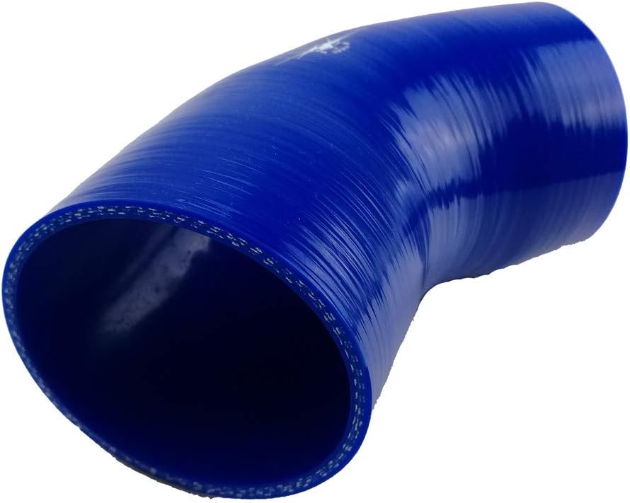 I33T Universal 45 Degree Elbow Coupler Pipe 3-Ply Silicone Hose Inner Diameter 3.5 Inch Leg length 4 Inch Blue …