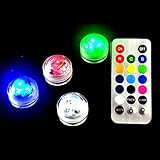 10 Piece RGB Color Changing Submersible LED Floralyte With Remote Super Bright For Centerpiece Wedding Birthday Anniversary Christmas(RGB Color Changing)