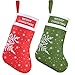 EasyAcc Christmas Stockings Personalized Santa and Reindeer 15.7'' Christmas Stocking, Fireplace Christmas Tree Hanging Stockings for Family Holiday Xmas Decor & Gifts (Red and White Snowflake)