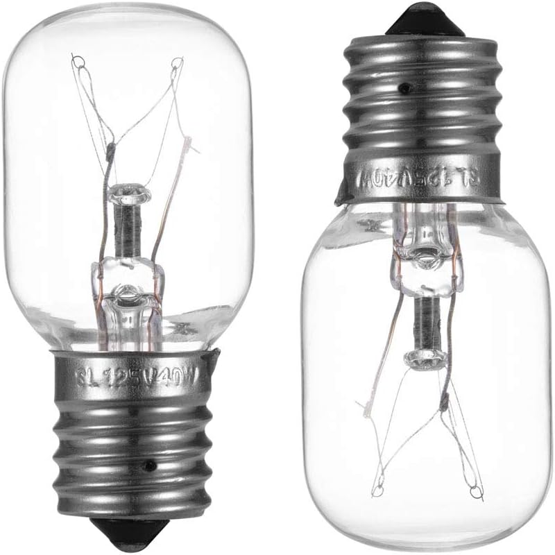 Light Bulb for Whirlpool Microwave - Microwave Light Bulb Fits for Whirlpool Maytag GE Amana Over The Range Hood Microwave, Dimmable with 125V 40W E17 Base, Kitchen Night Light, Repalce 8206232A (2): Home Improvement