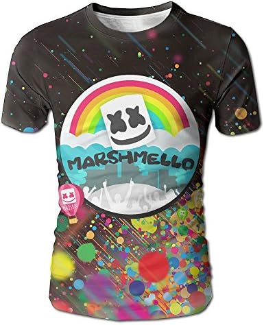 TUNYIK Marsh-Mello 3D Printed Mens Fashion Cool T Shirts Short Sleeve Tops Crew Neck