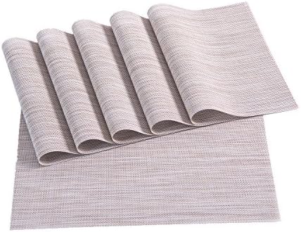 Placemats,Placemats for Dining Table,Heat-Resistant Placemats, Stain Resistant Washable PVC Table Mats,Kitchen Table mats