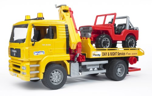 Bruder Man Tga Tow Truck With Cross Country Vehicle