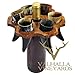 Valhalla's Viking Horn Shot Rack -- 6 Authentic 2 oz. Horn Shot Glasses with Premium Custom Made Valhalla Shot Rack
