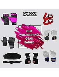 ScoutPerformanceGear - Correas de levantamiento de pesas para entrenamiento de gimnasio, levantamiento de pesas, culturismo, entrenamiento de gimnasio, correa de neopreno acolchada para la muñeca, diseño de goma antideslizante para hombres y mujeres, Negr