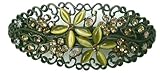 Crystal Barrette, Oval Shaped, Decorated with Sparkling Beads and Crystals NM86010-1
