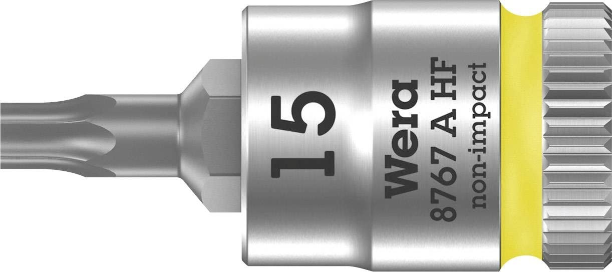 Wera 05003360001 8767 A HF Torx Bit Socket 1/4 Inch with Retaining Function, Yellow, 05003363001