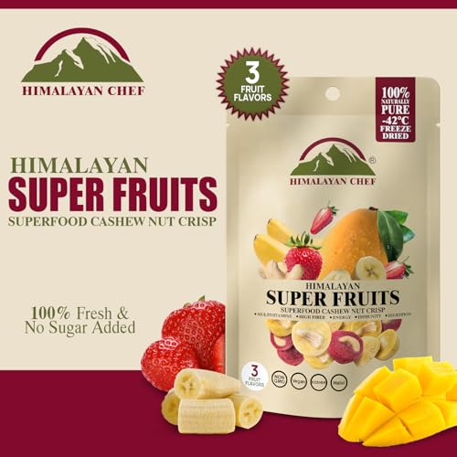 HIMALAYAN CHEF SUPER REDS FREEZE-DRIED FRUIT CASHEW NUT CRISPS, 30G | MIX SUPERFOOD FRUITS | HEALTHY SNACKS PACKED WITH MULTIVITAMINS, HIGH FIBER & ANTIOXIDANTS FOR ENERGY BOOST