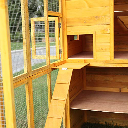 JAXPETY 5.5’H Large Wooden Outdoor Pet Cat Enclosure House Catio Enclosure with 4Tier Rest