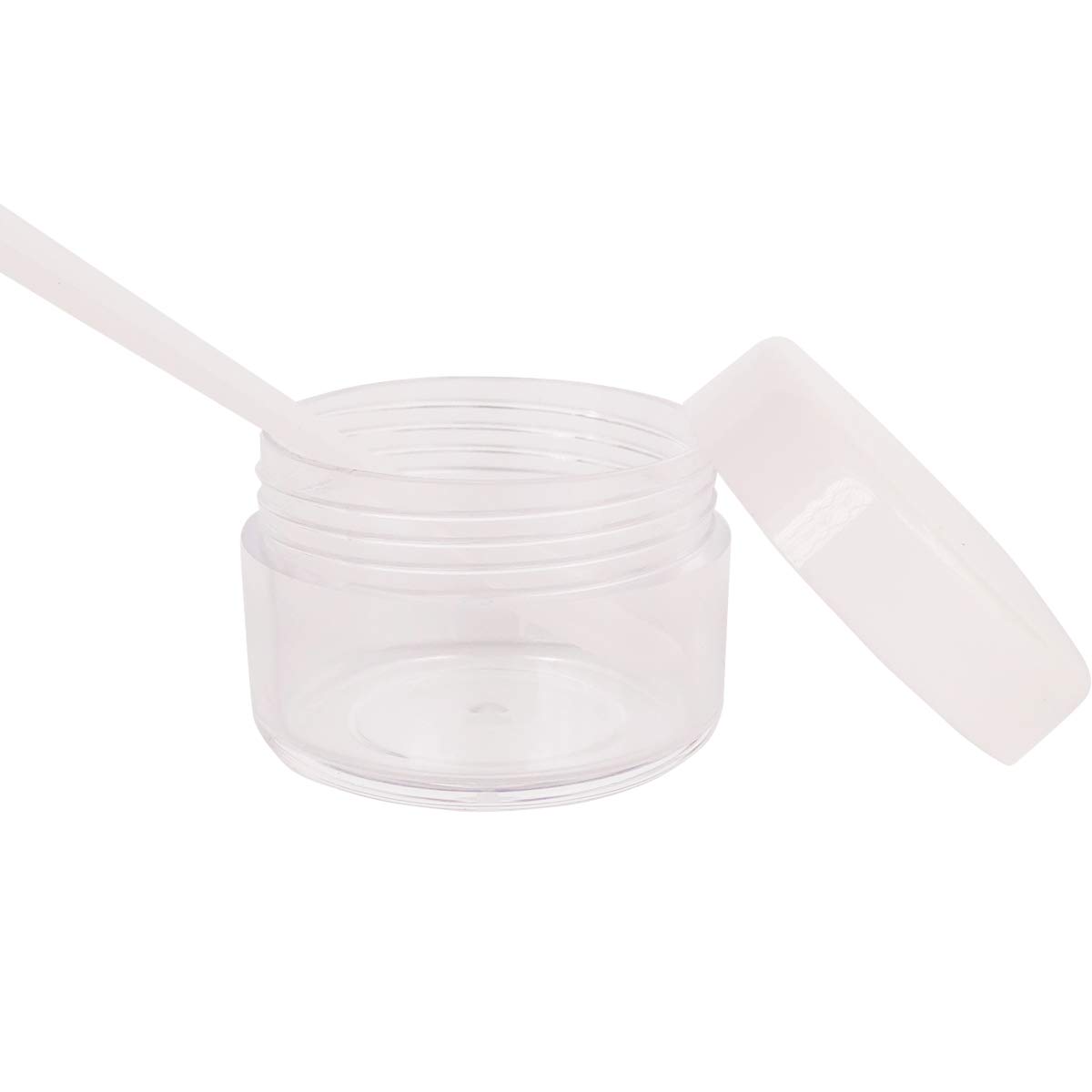 GreatforU 20pcs 15 Gram 15ml Small Empty Sample Jars, Refillable Cosmetic Container, Plastic Round Pot WHITE Screw Cap Lid, Tiny 15g Bottle for Makeup Eye-shadow Nails Salves Ointments, Free Spatulas : Beauty