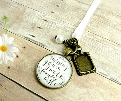image for Gutsy Goodness Wedding Bouquet Memory Charm Missing You As I Walk Down