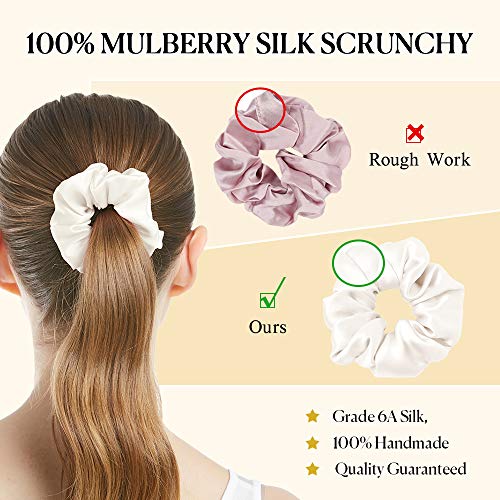 LILYSILK Silk Hair Scrunchies for Frizz&Breakage Prevention, 100