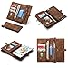iPhone 6 Plus/iPhone 6S Plus Leather Wallet Phone Case Card Holder Detachable Magnetic Slim Case with Zipper Storage Brown