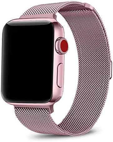 LouisTech Apple Watch Strap for Apple Watch straps bands 38mm/42mm/40mm/44mm, Men Women, Milanese Strap Replacement iWatch Bands Straps for Apple Watch Sport, Series 1/2/3/4,42mm/44mm Rose Gold