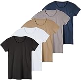 Sexy Basics Women's Crew Neck T-Shirts | Workout - Yoga - Sleep | Ultra Soft Stretch Short Sleeve Tops | Multi Packs