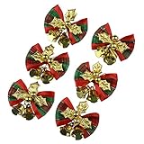 12pcs Grid Christmas Mini Cute Bow Tree Hanging Decoration Xmas Bowknot Ornament 5CM